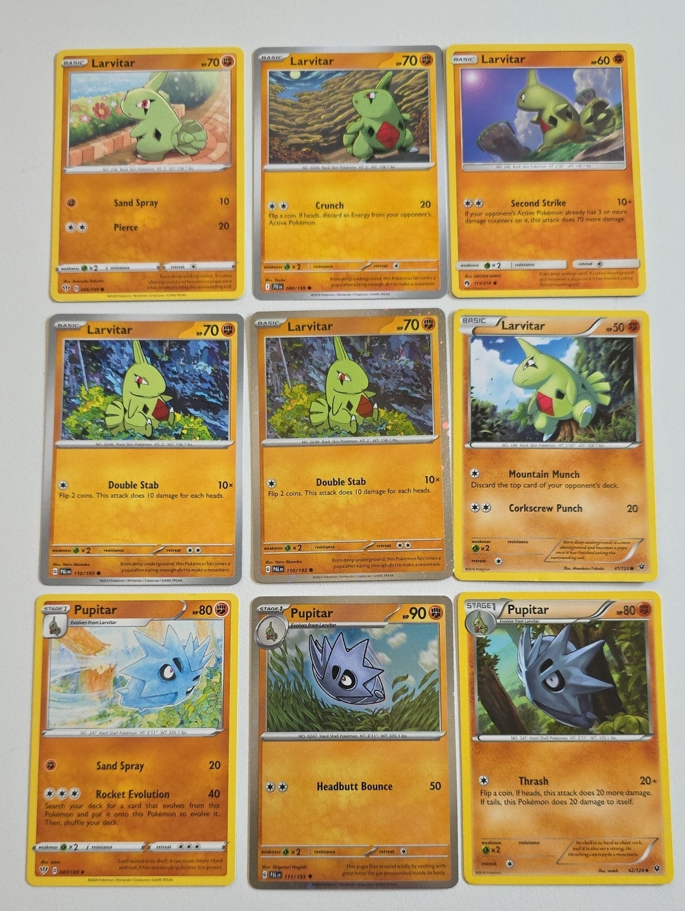 Pokemon Larvitar And Pupitar Trading Cards